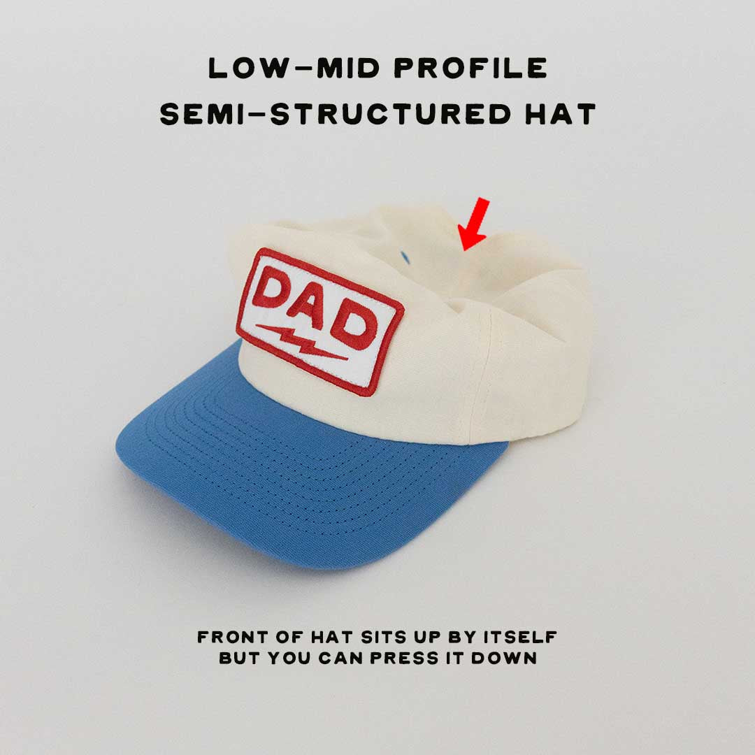 Dad Lightning Patch Hat (Blue + Cream)