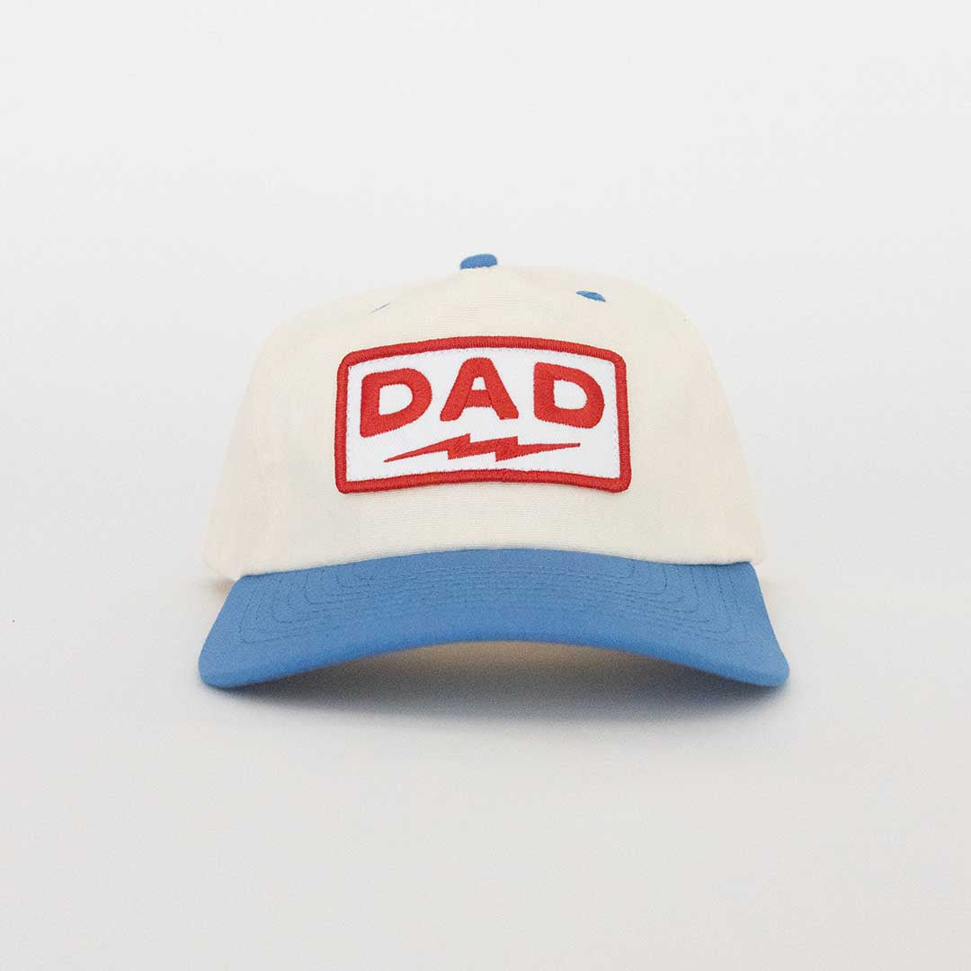 Dad Lightning Patch Hat (Blue + Cream)