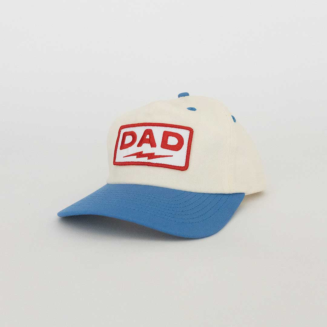 Dad Lightning Patch Hat (Blue + Cream)