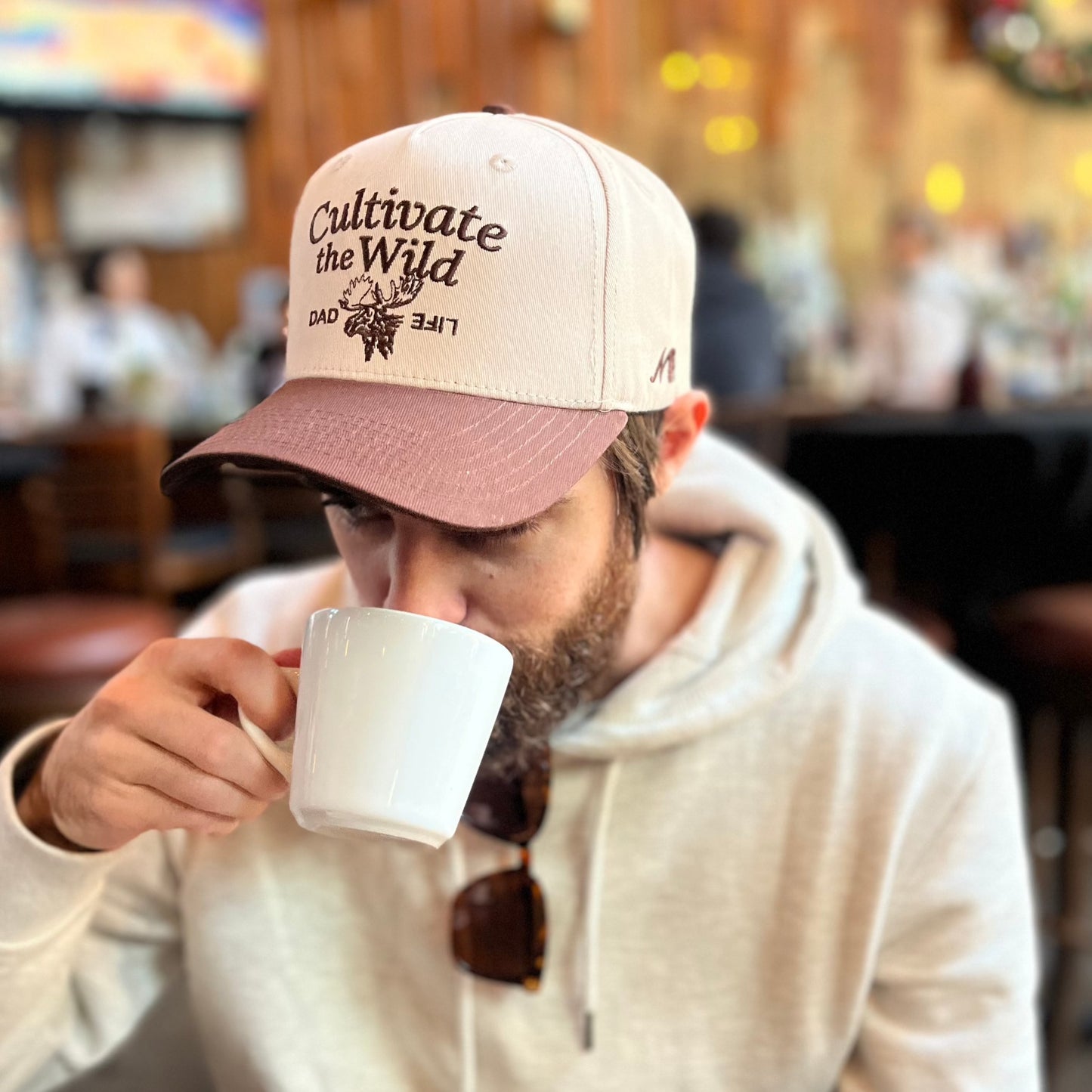 dad with moose snapback hat dad life