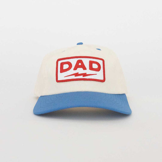 Dad Lightning Patch Hat (Blue + Cream)