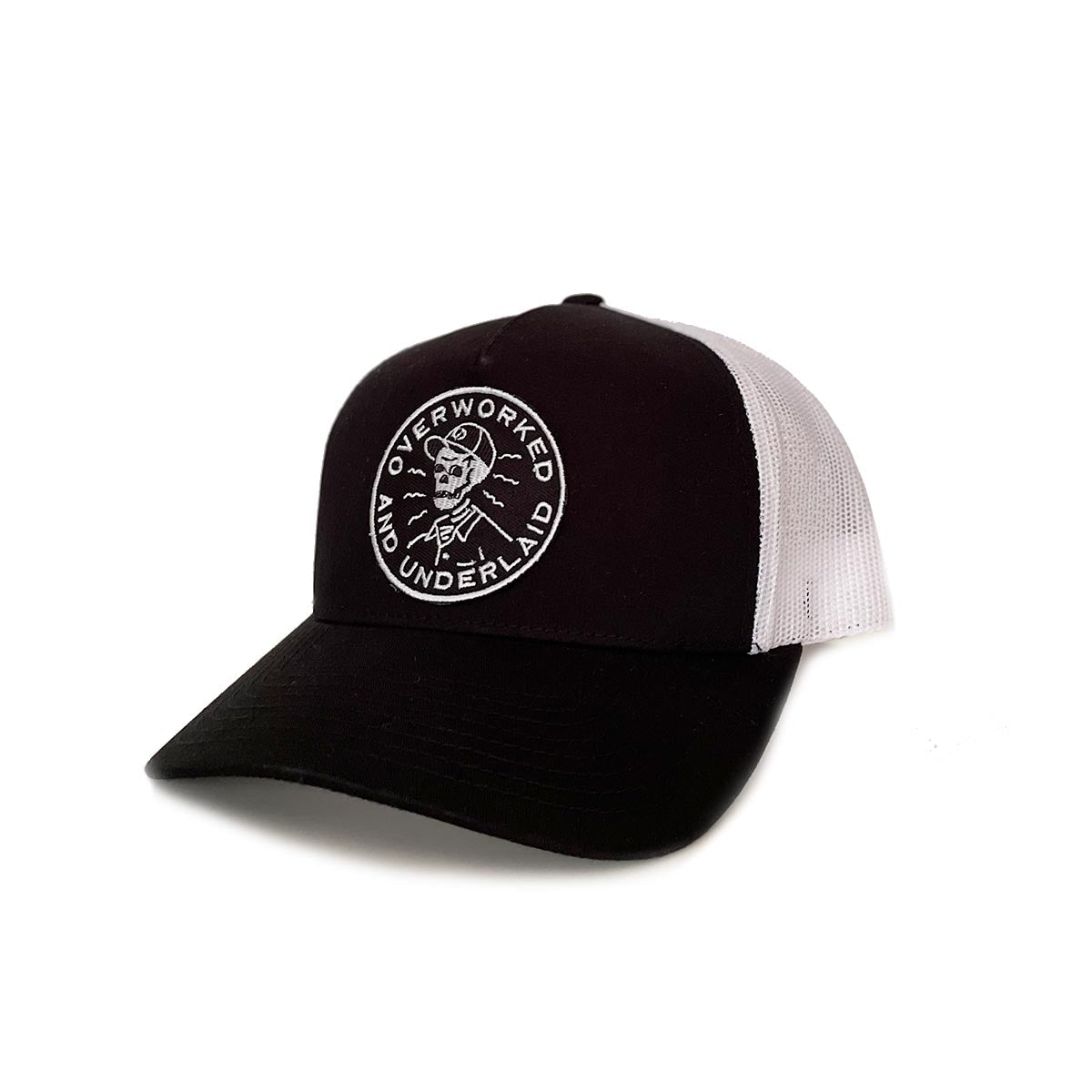 Overworked and Underlaid Trucker Hat