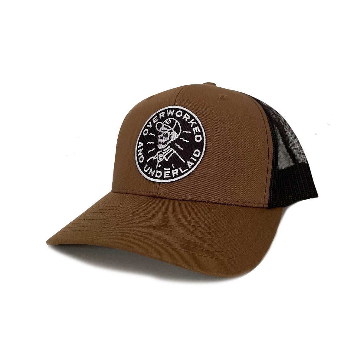 Overworked and Underlaid Trucker Hat