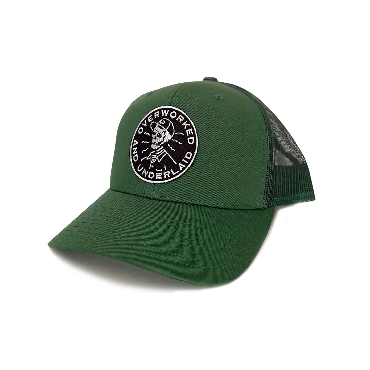 Overworked and Underlaid Trucker Hat