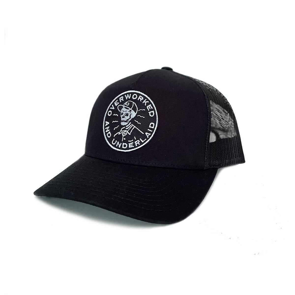 Overworked and Underlaid Trucker Hat