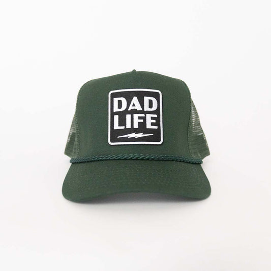 Dad Life Lightning Patch Trucker Hat (Green)