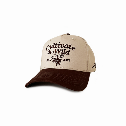 cultivate the wild moose hat in cream and brown snapback hat